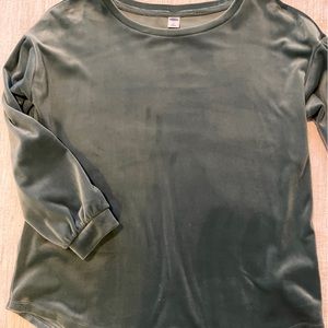 Velvet top - frosted green